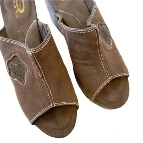 Chunky Platform Wedge Y2K Slide Mule Comfort Sandals Dark Chocolate Brown 9 - Picture 6 of 14